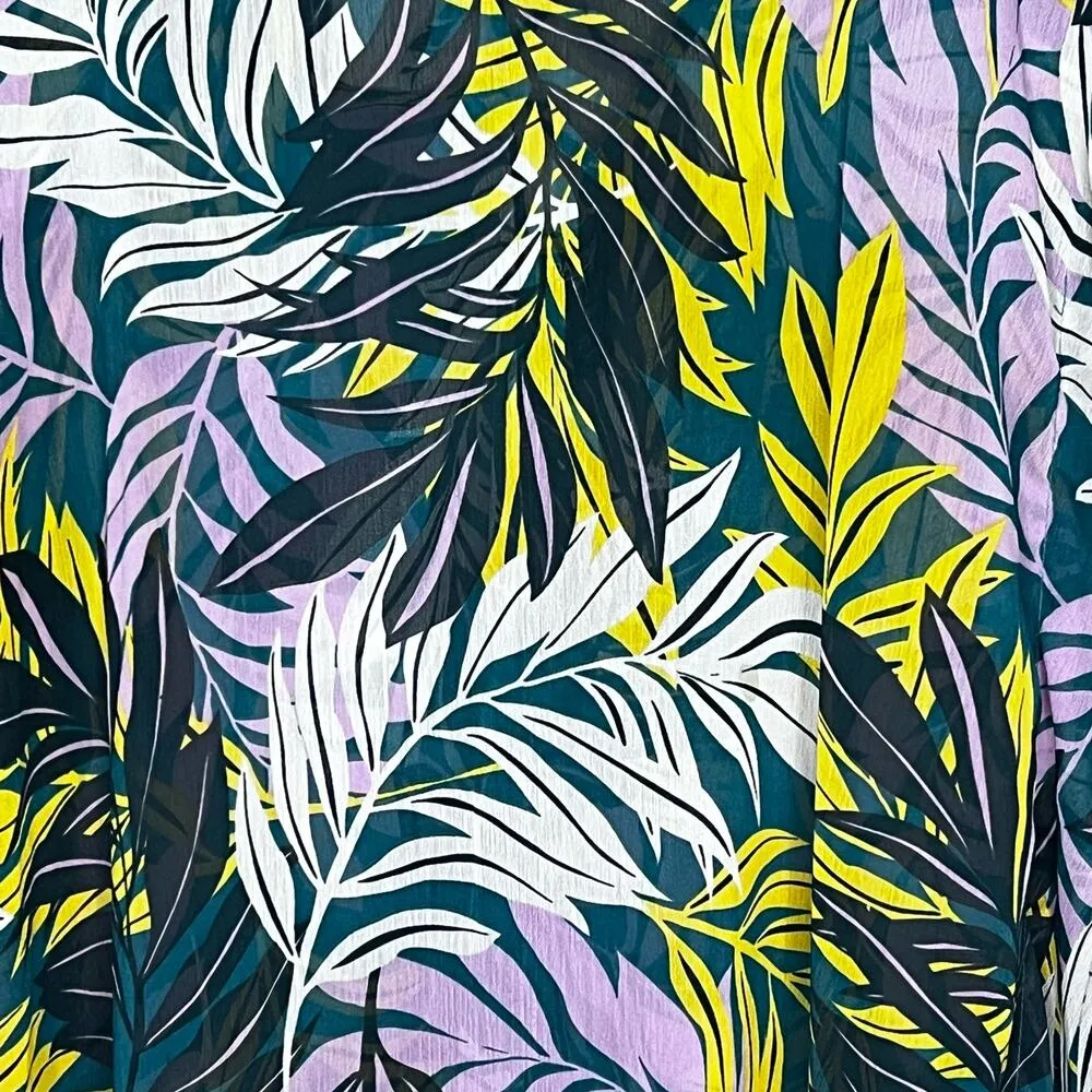 Palisades Beach Club Womens Tropical Green Printed Pullover Swim Cover - Image 7