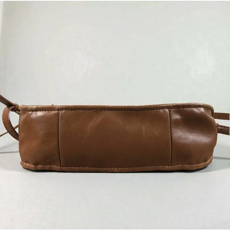 HOBO VTG Leather Crossbody Bag Brown Timeless Everyday Travel Work Minimalistic - Image 7