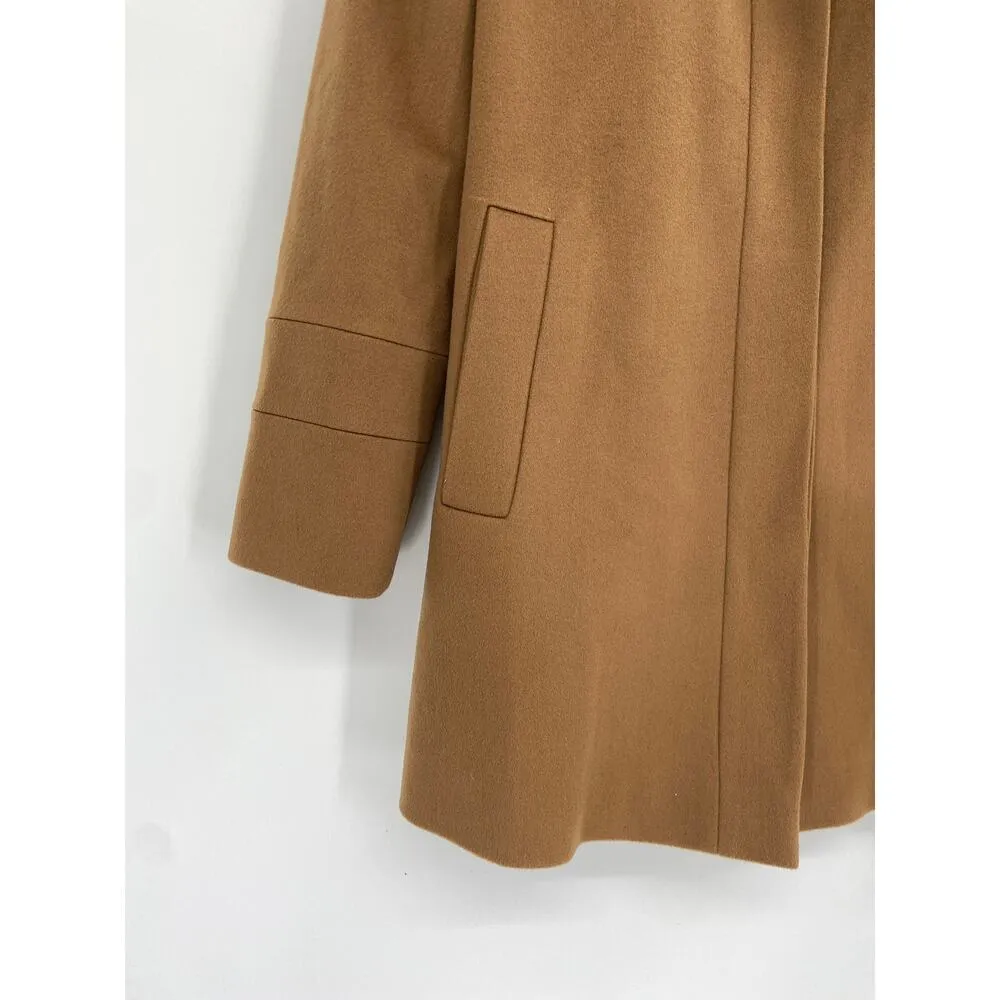 Fleurette Stand Collar Camel Tan Wool Car Coat Size 0 Loro Piana Wool - Image 3