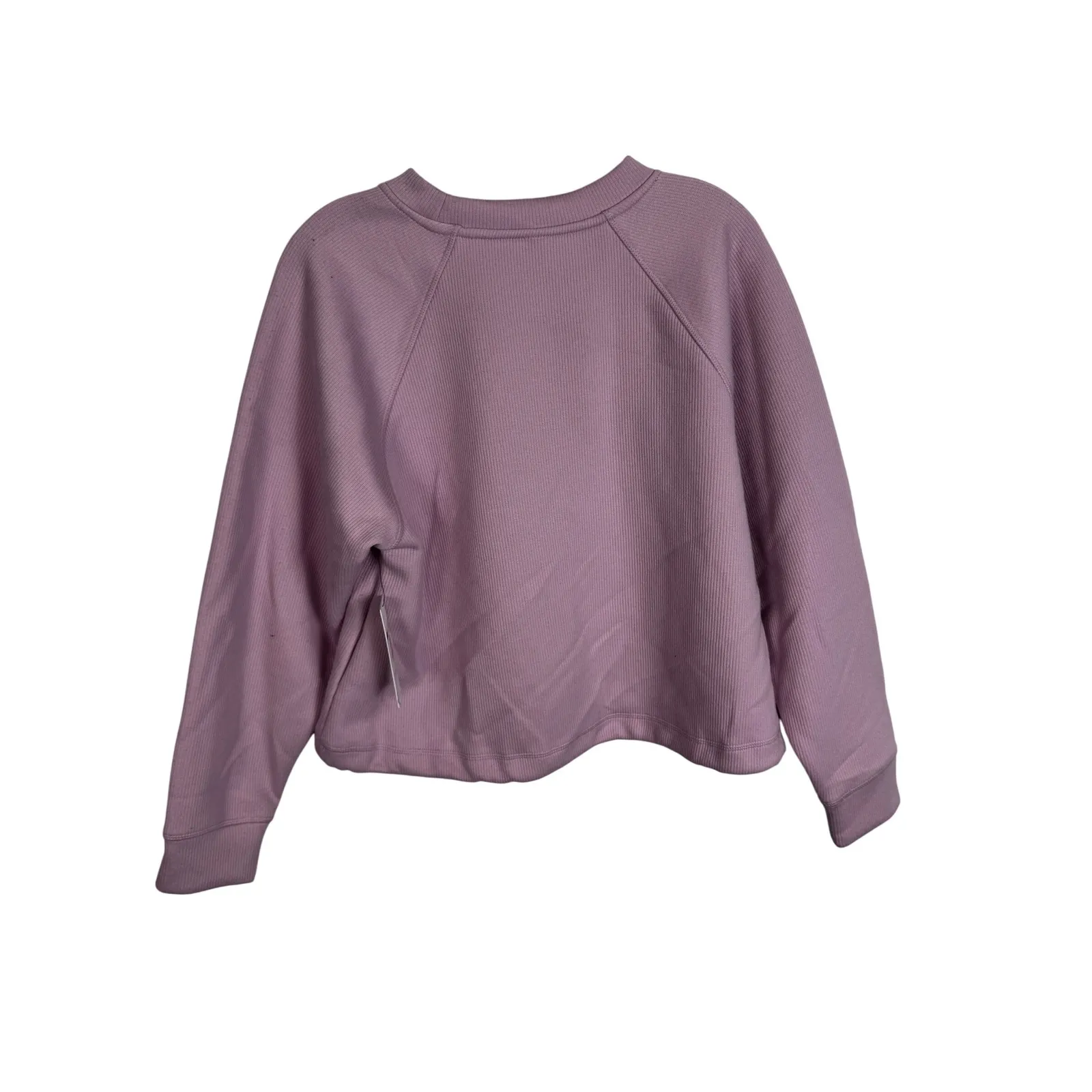 DKNY Sport Pink Ribbed Cropped Crewneck Sweatshirt Drawstring Hem Size S - Image 4