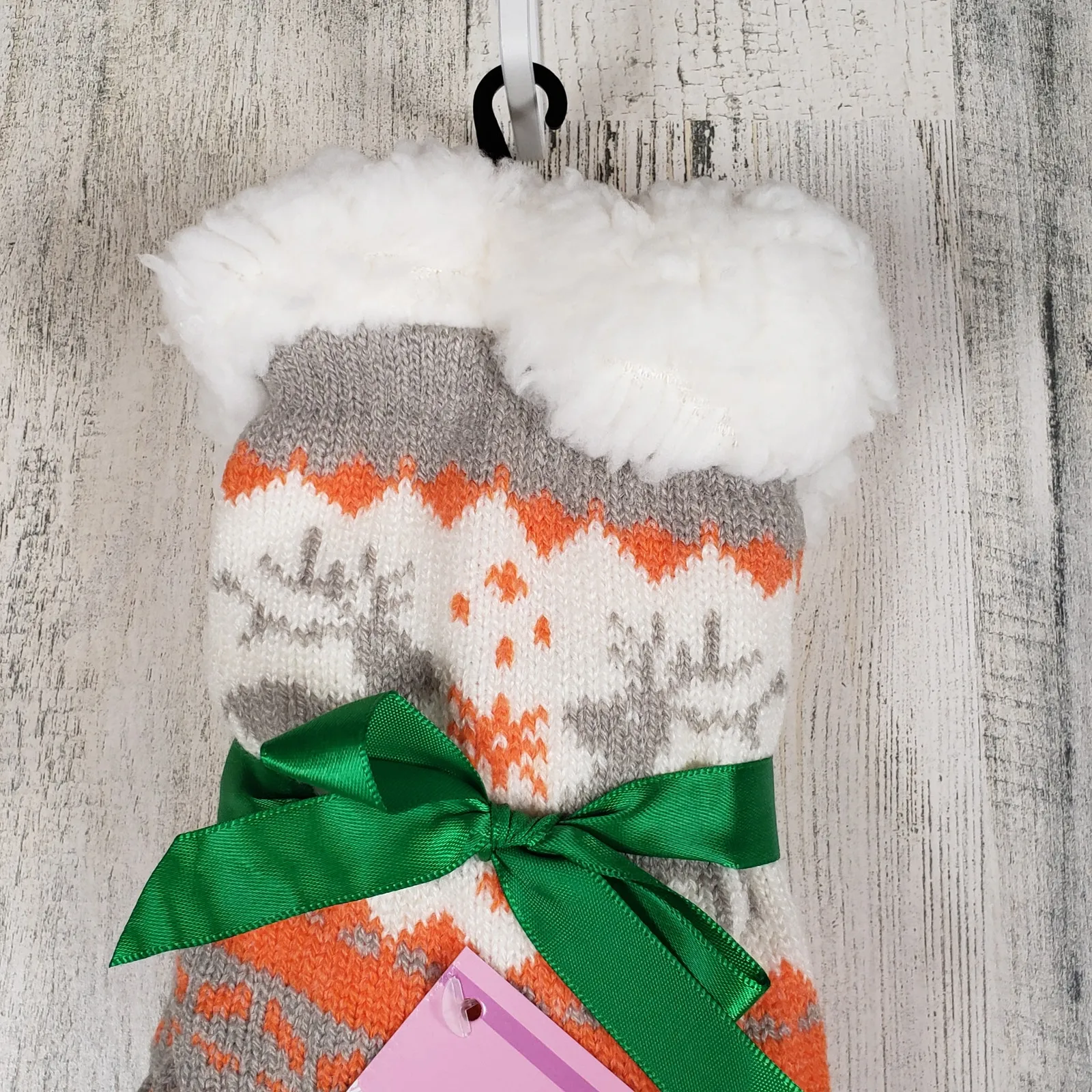 NWT Mari Clare Sherpa Lined Knit Winter Reindeer Design No - Image 3