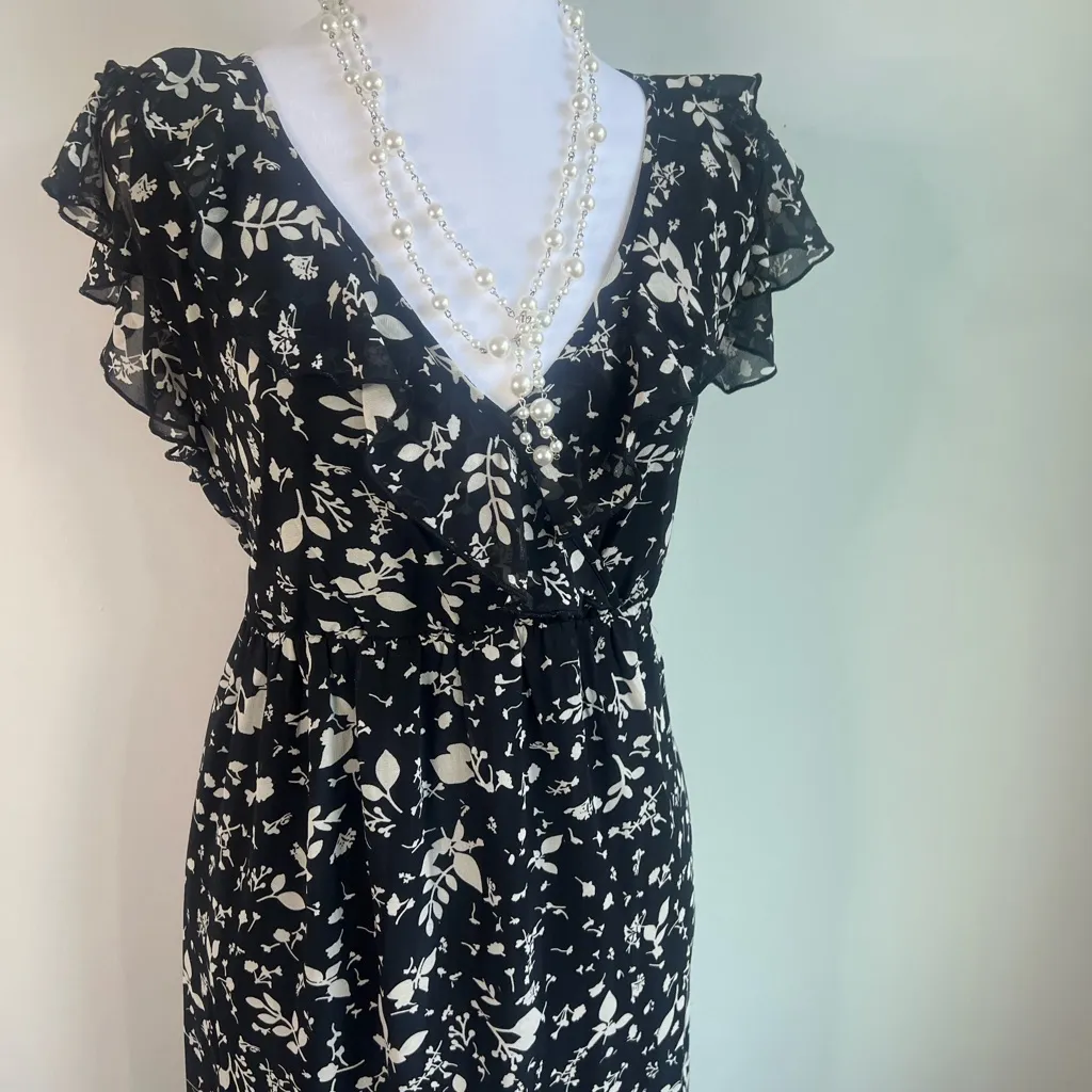 Converse, One Star Floral Mini Dress, Woman Size‎ XL, Black- Cream, Casual - Image 6