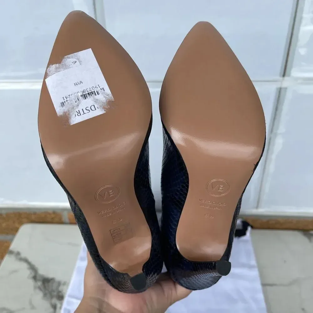 Veronica Beard Wyn Snake-Embossed Leather Boots size 6.5 - Image 6