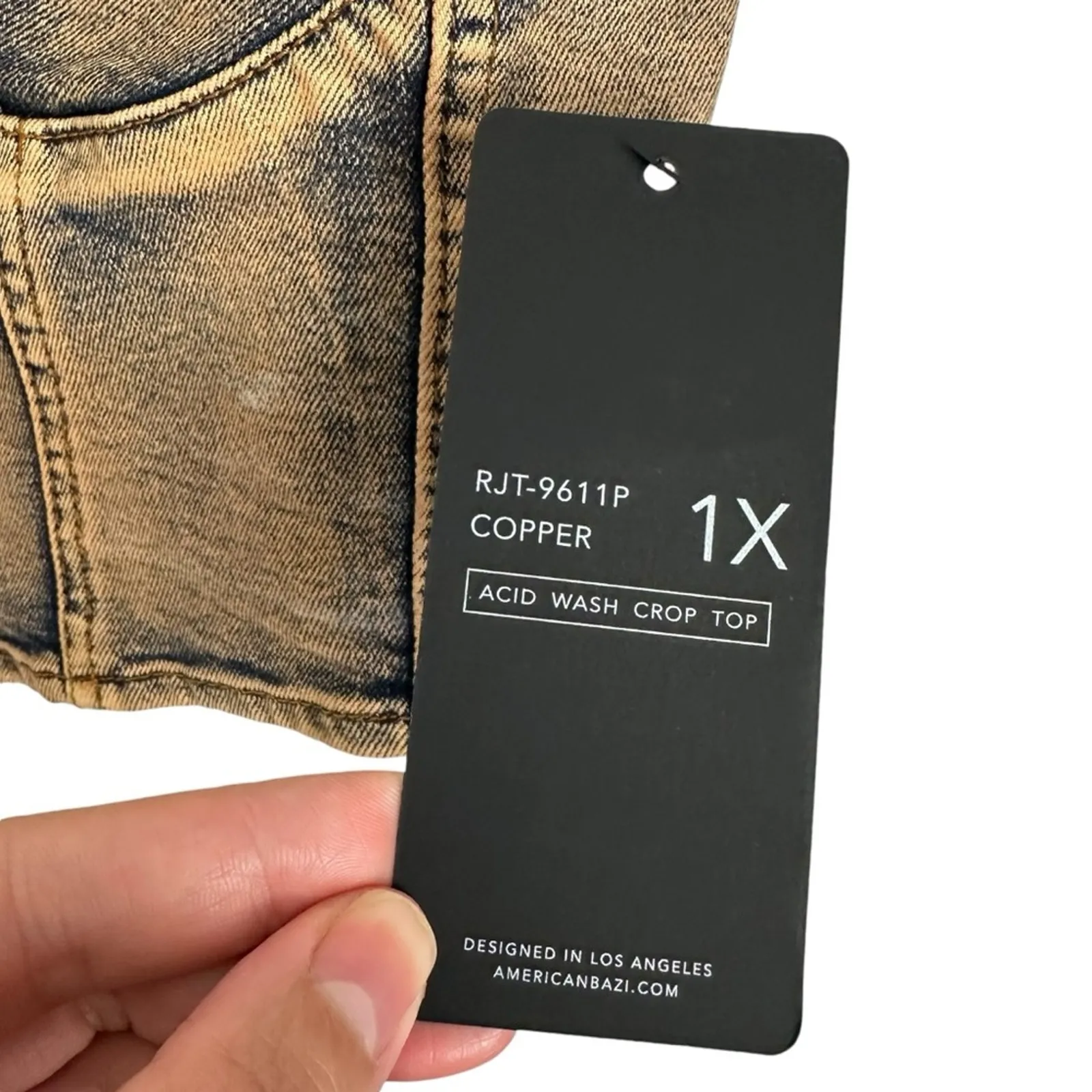 American Bazi Dyed Acid Copper Denim Corset Top NWT XL Castlecore Whimsygoth - Image 3