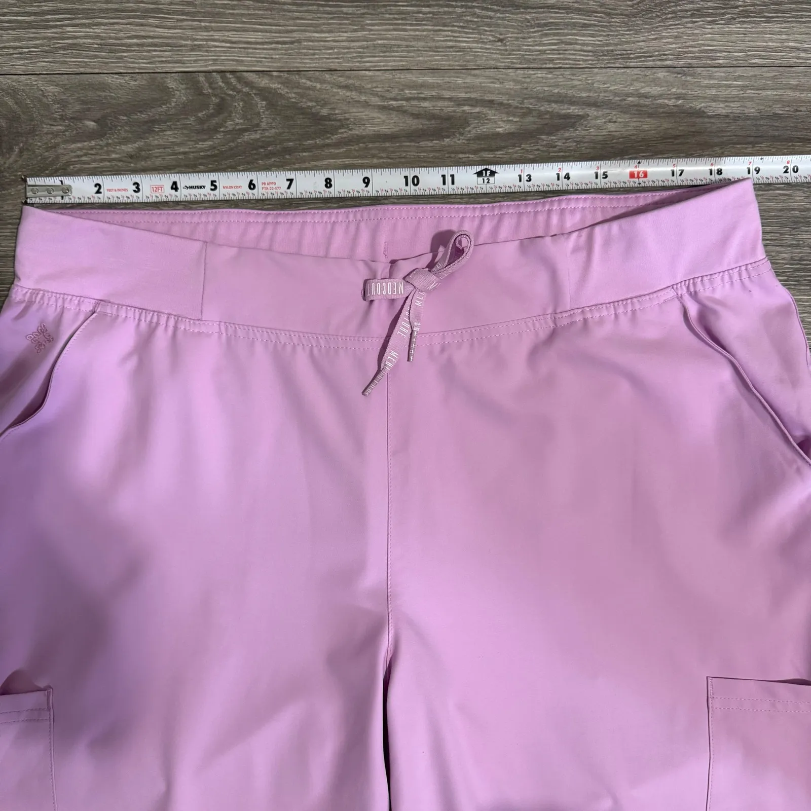 MEDCOUTURE Insight Womens Jogger Scrub Pants Lilac Cargo Pockets Drawstring XL Purple - Image 10