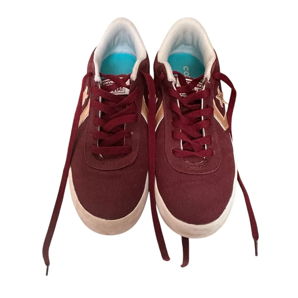Converse One Star Ox Sneakers Women’s Size 7 Maroon & Rose Gold - Image 3