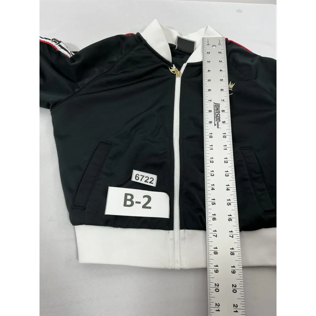 Womans Excellent Condition Champion Cropped Track Jacket Small Black Zip Front - Image 5