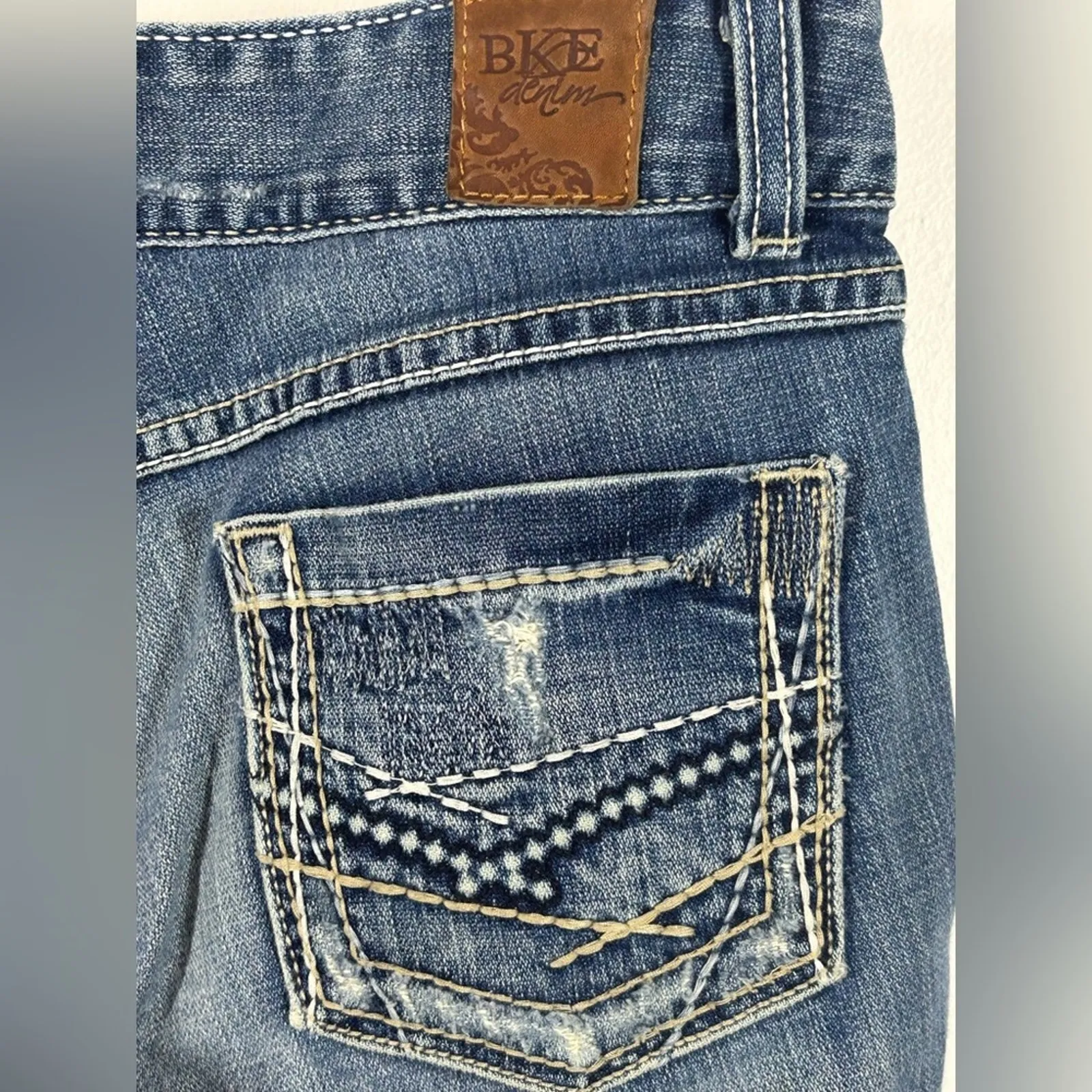 BKE Culture Bootcut Jeans 28x35.5 | Distressed Stretch with Embellishments - Image 7