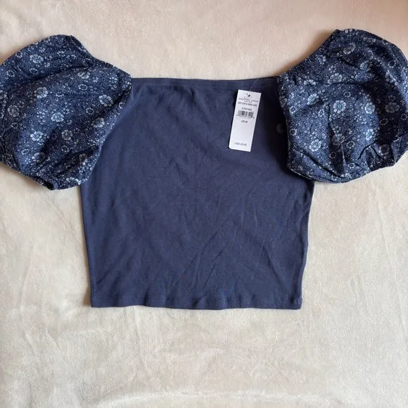 NWT AE Crop Floral Puffer Top - Image 2