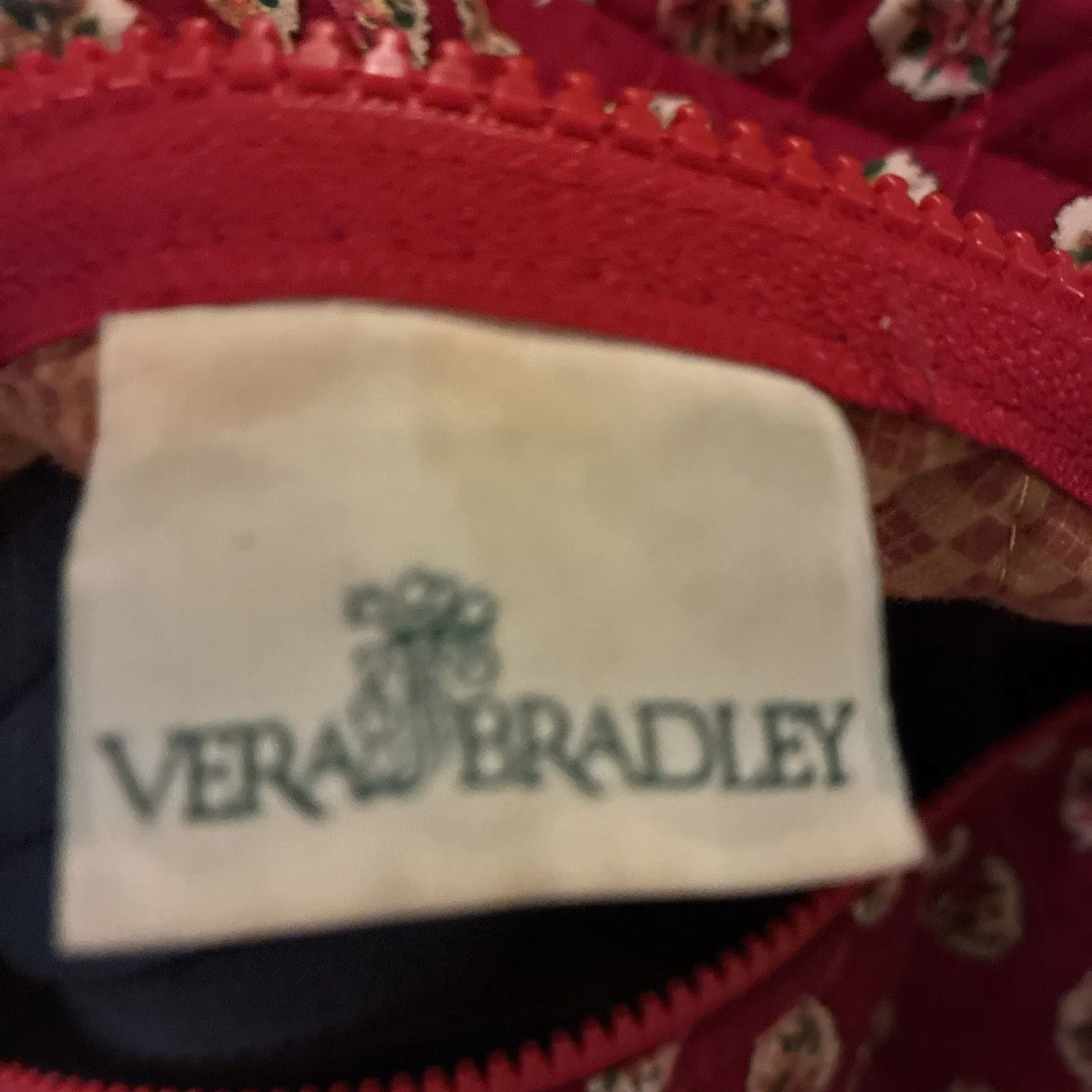 Vintage Vera Bradley Weekend Traveler Duffel Bag Red Flower 18x11x11 - Image 4