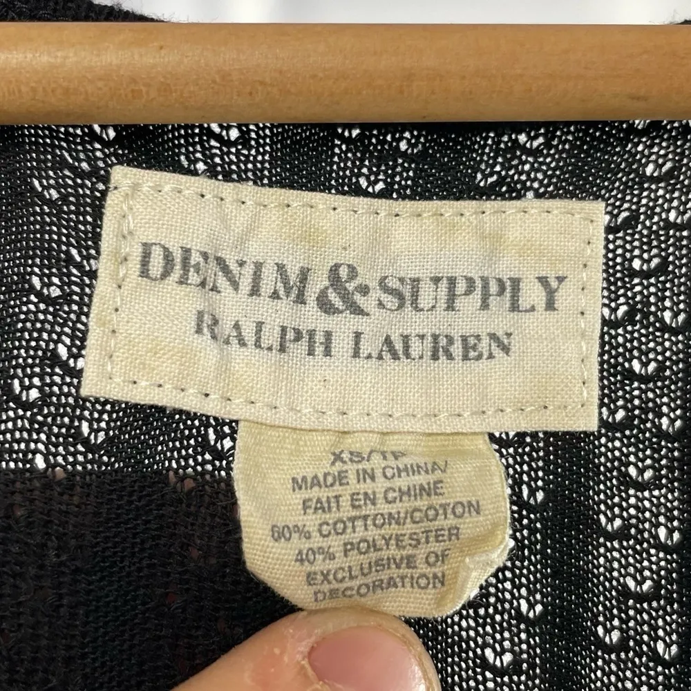 Denim & Supply Ralph Lauren Cotton Blend‎ Racerback Hi Lo Summer Dress Black XS - Image 4