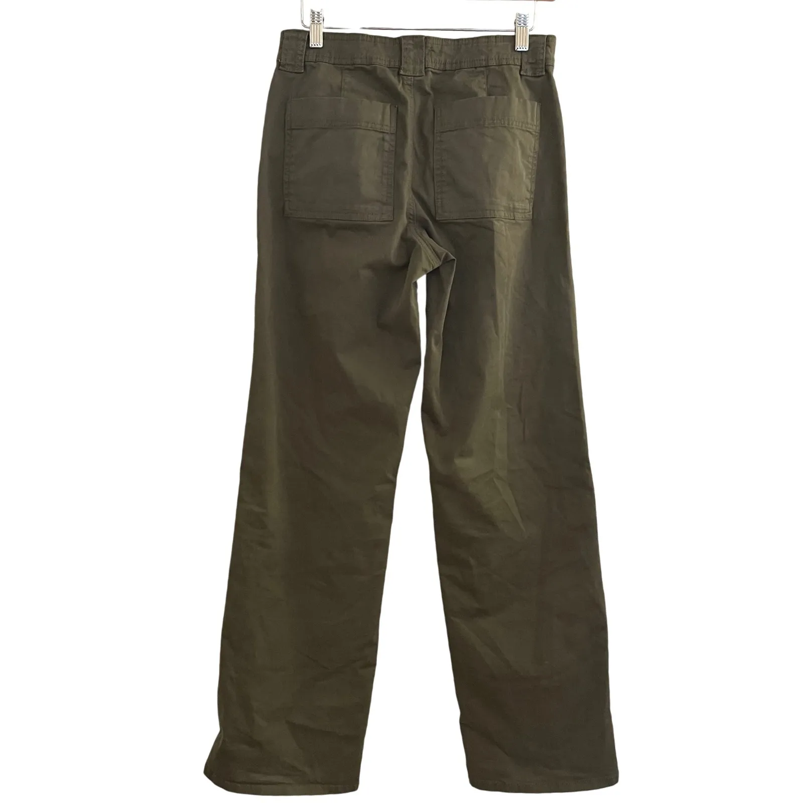 Sanctuary Womens Casual Pants Sz 27 (4) Olive Green Button Fly Wide Leg Trousers - Image 3