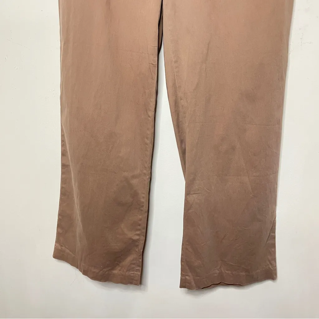 VINTAGE COLDWATER CREEK Light Brown High Rise Wide Leg Chinos, Size 14 - Image 4