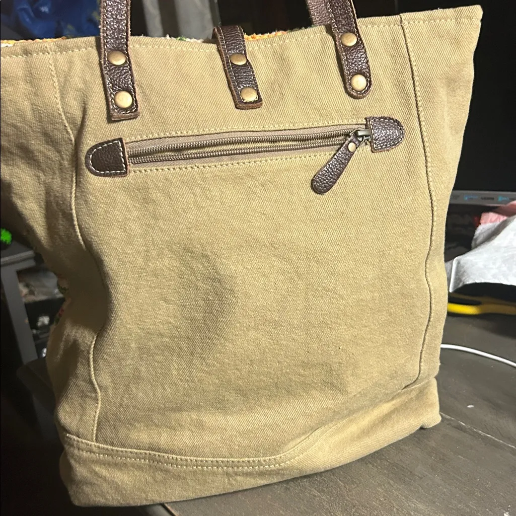 MYRA Bag Owner's Pride Tote Bag Purse BOHO Southwest Theme Yellow - Image 2