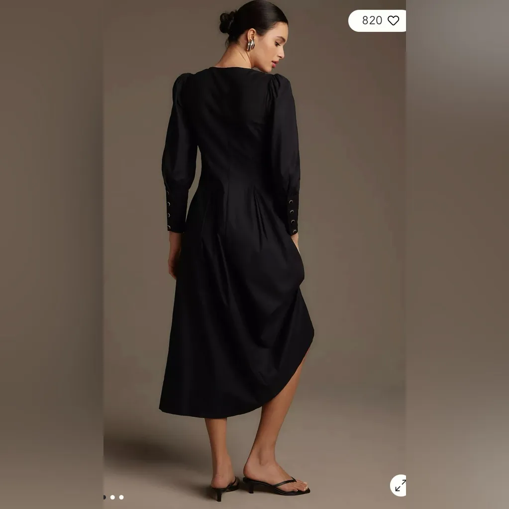 Reformation Halia Long-Sleeve Button-Front Midi Dress - Image 2