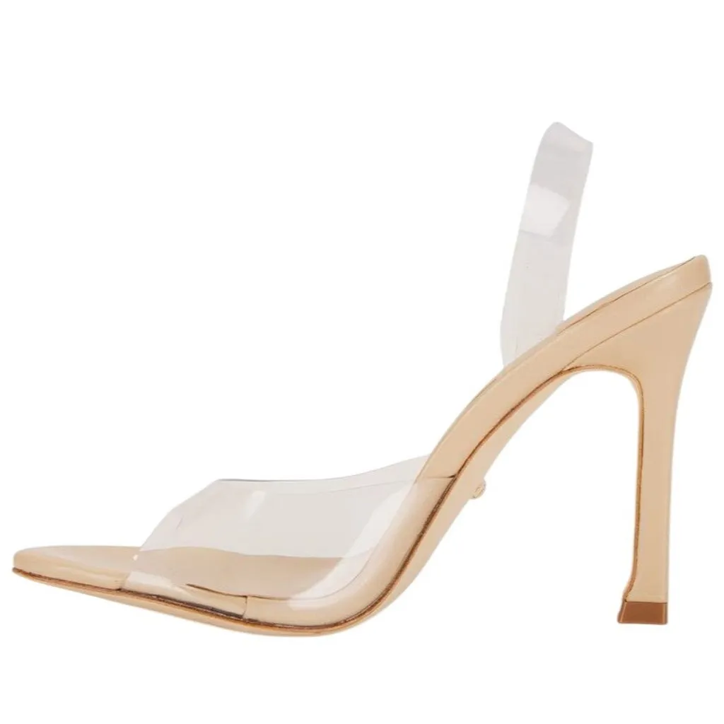RAYE Candy High Heels in Nude 6.5 Womens Lucite PVC Sandals - Image 4