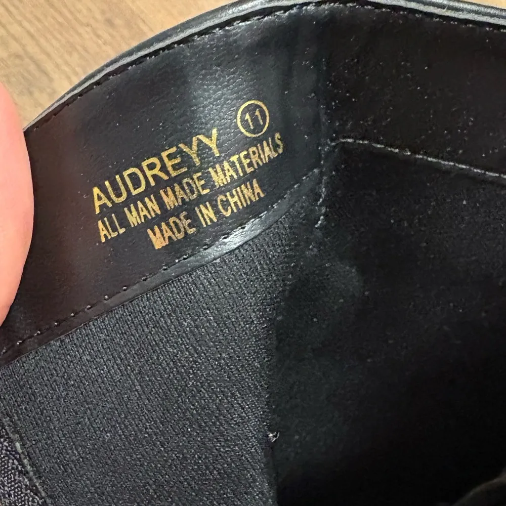 NWOT Lulus Audreyy Black Square Toe Buckle High Heel Ankle Booties Size 11 - Image 4