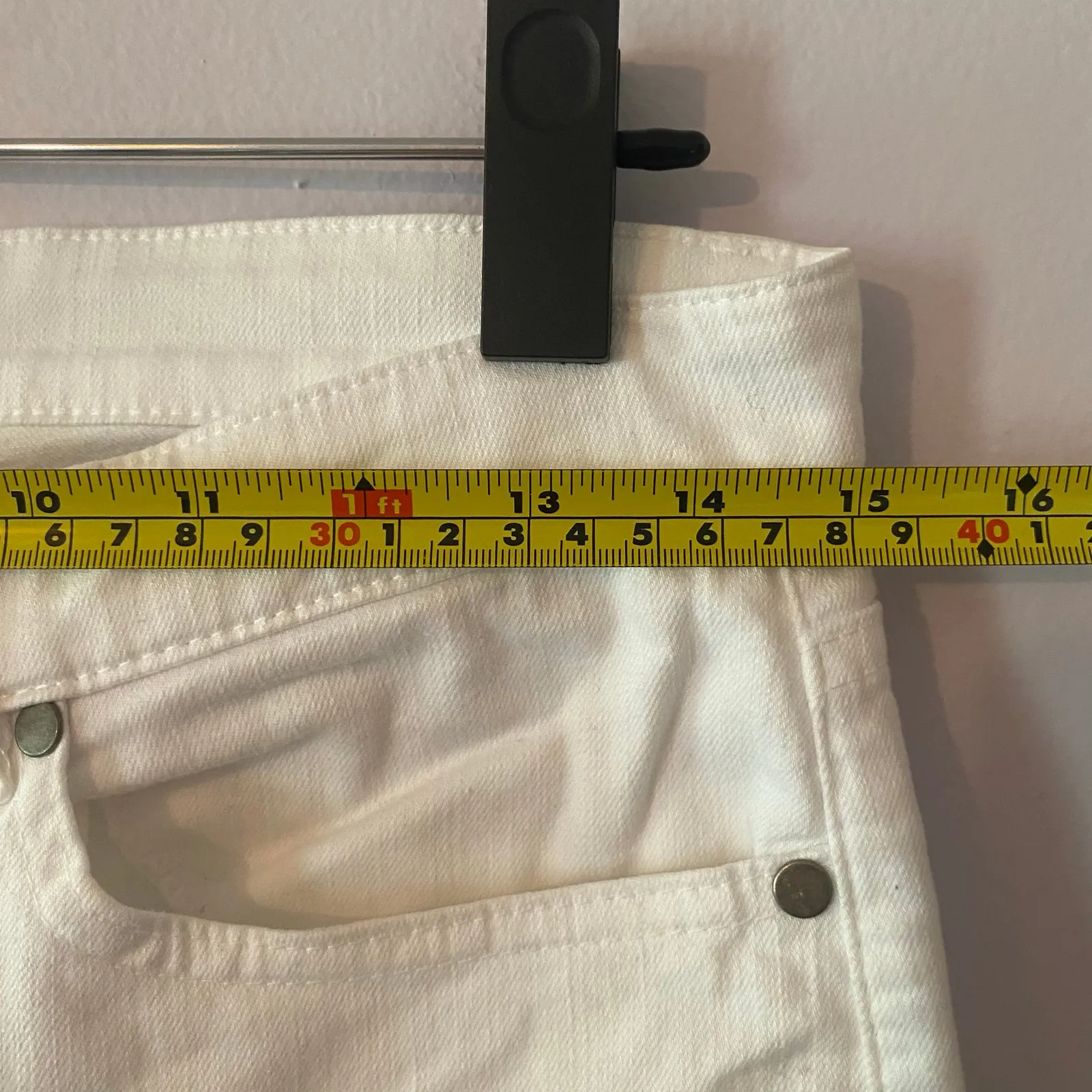 Eileen Fisher White Mid Rise Jeans Pants Straight Slim Fit Cotton Women size 4 - Image 8