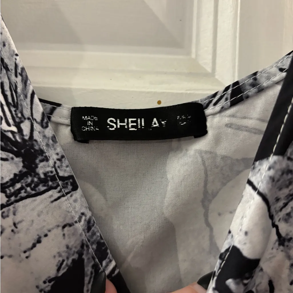 Sheilay Elegant Strapless Black and White Cross - Image 3