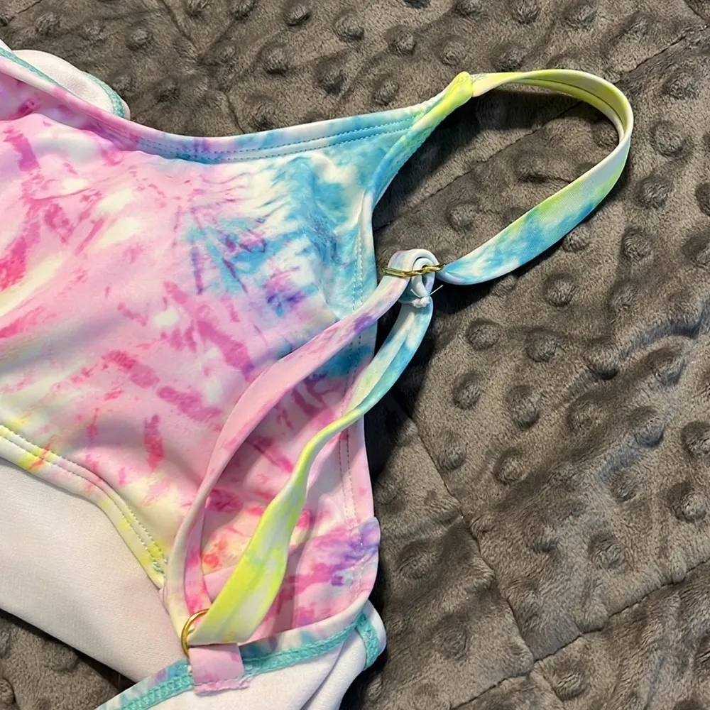 XOXO size medium womens bathing suit tie dye padded adjustable straps hook back - Image 9