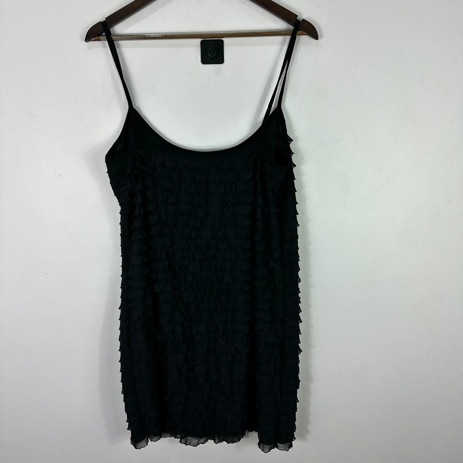 Jordan Taylor Dress XL Black Tiered Mesh Slip Y2K Goth Glam Party Cocktail - Image 4