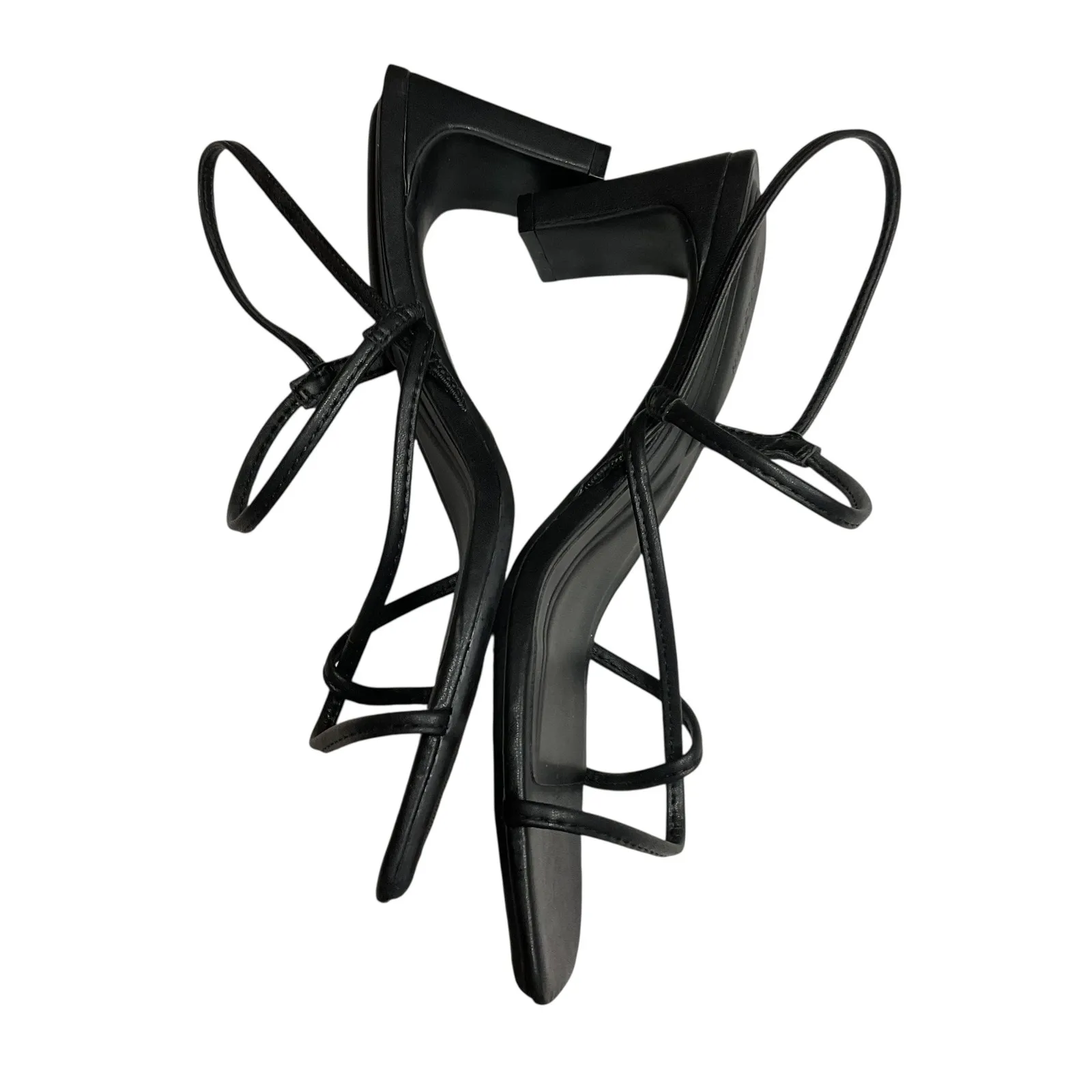 ON 34th Women's Square Open Toe Strappy Slingback Dress Sandals Black Size 9M - Image 6