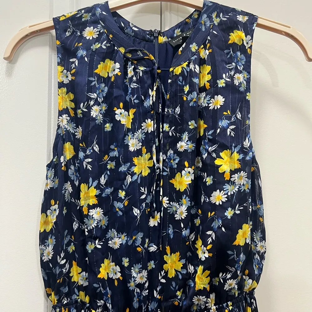 Current Air  Blue Floral Crinkled Jumpsuit Size Medium $156 - Image 5