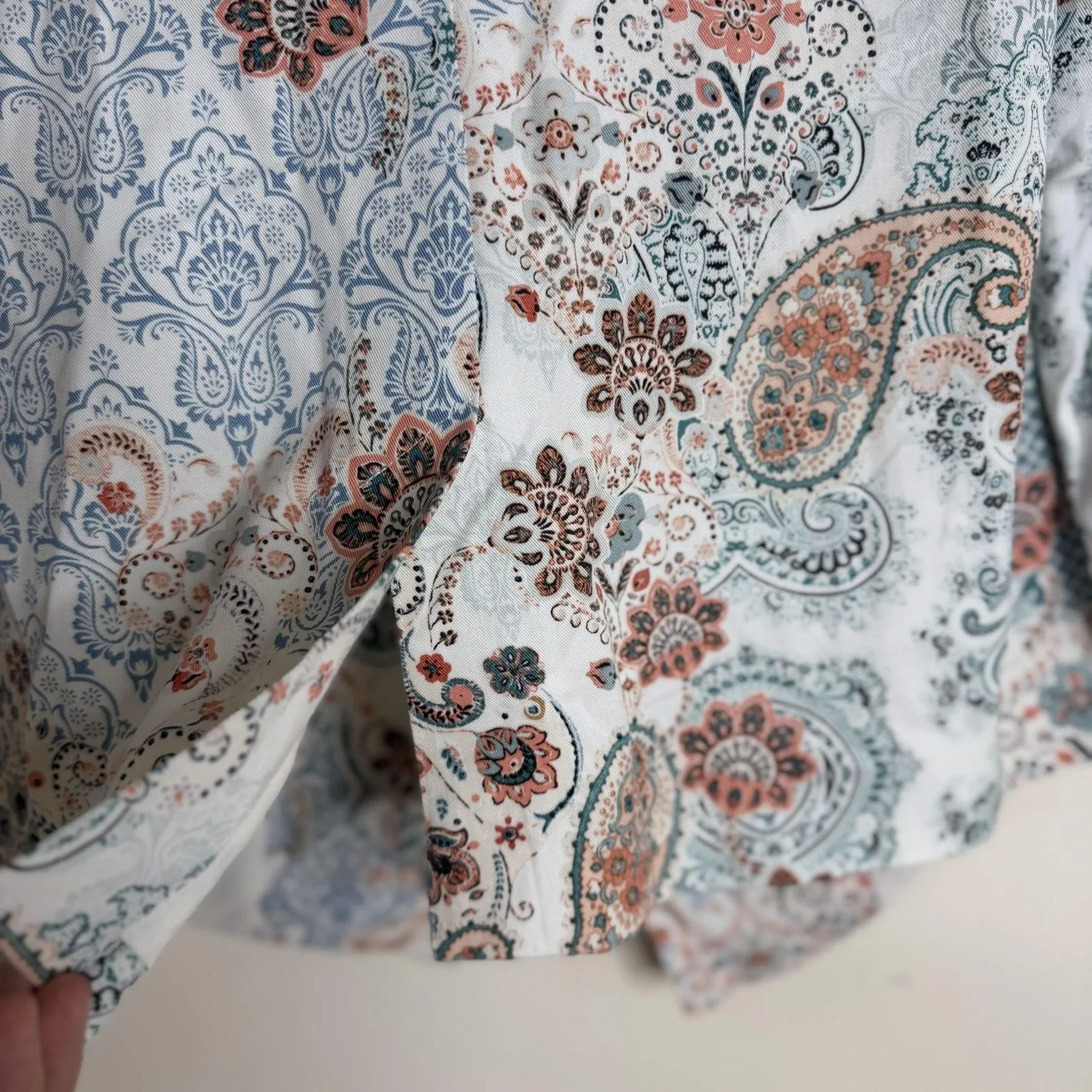 Chico's Blazer Womens 0 4/6 Multicolor Paisley Lyocell Lined Printed Pockets - Image 12