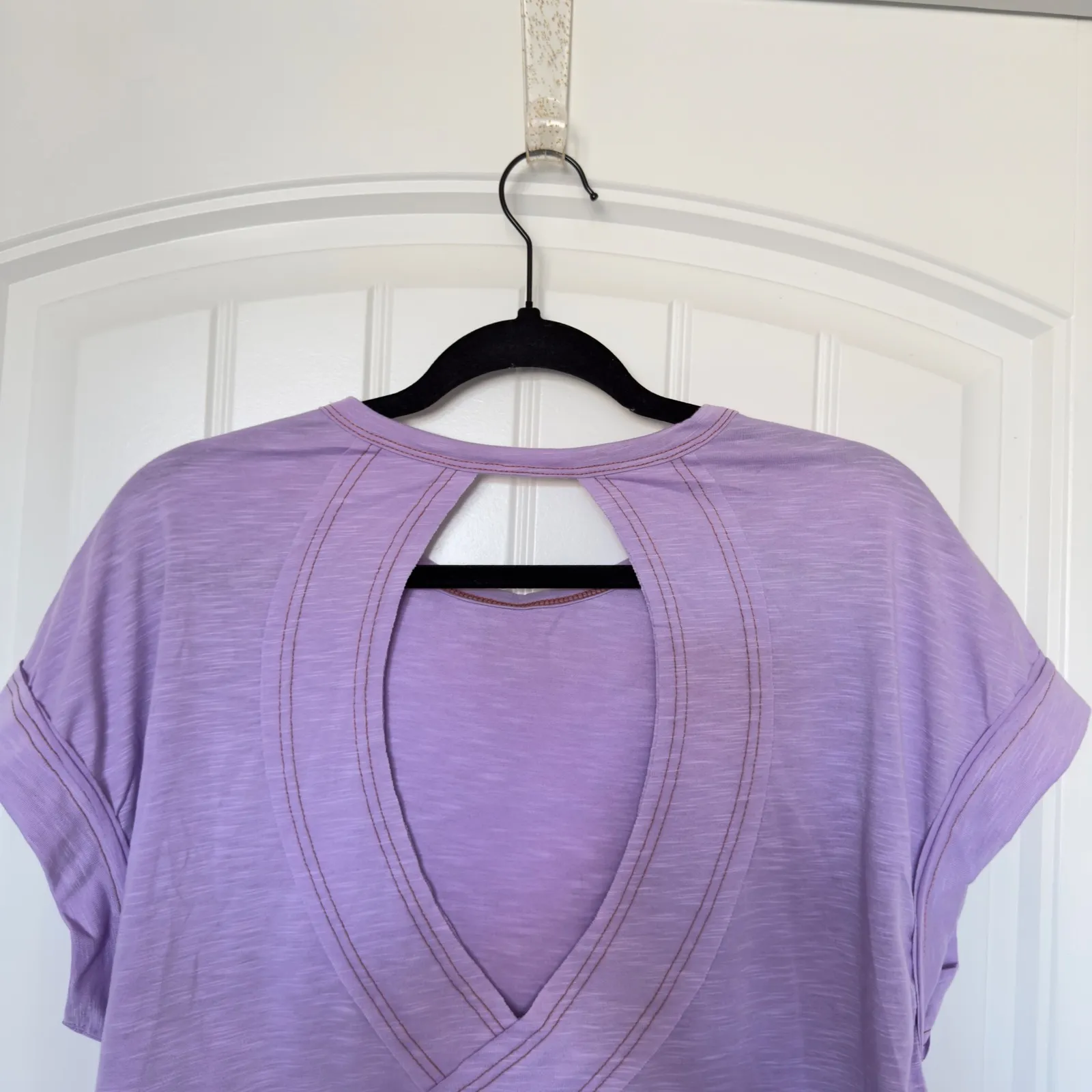 Soly Hux Purple XS‎ Cross Over Detail Open Back Light Weight Crop Top NWT - Image 4