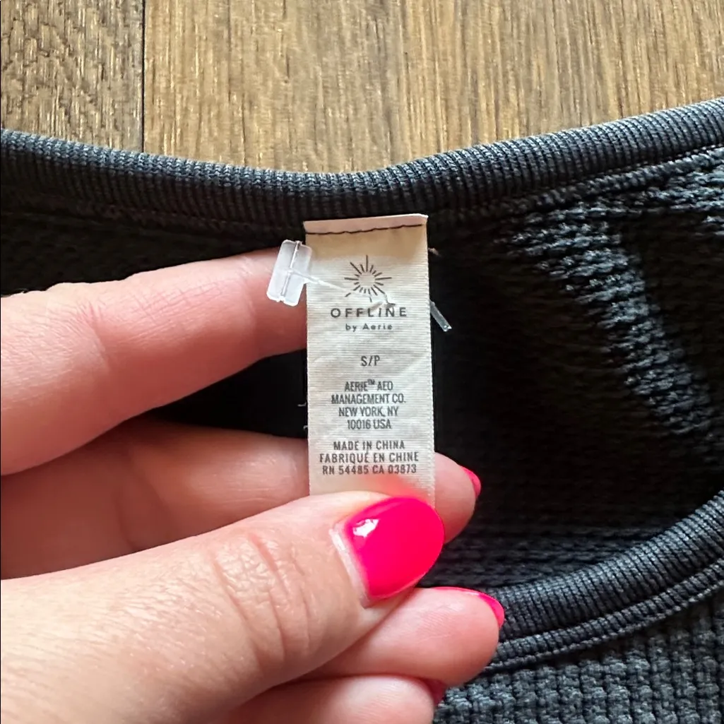 Offline by Aerie Henley Thermal Waffle Cropped Size Small - Image 2