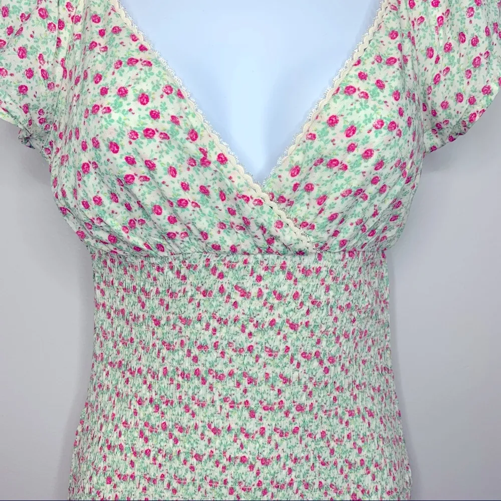 Wild Fable Floral Short Sleeve Smocked Dress - Image 3