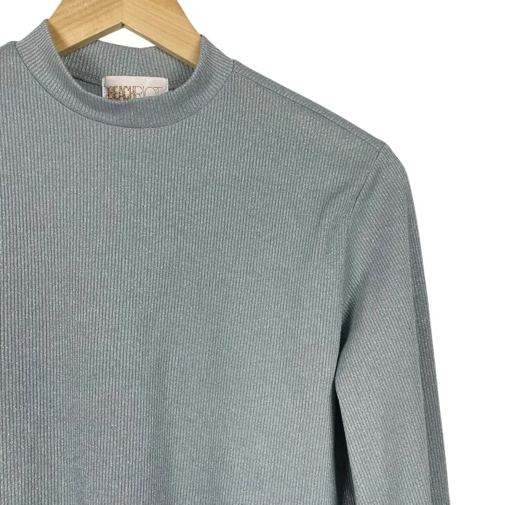 NWOT BeachRiot Women’s Metallic Cropped Lounge Sweater in Silver Size XS - Image 10