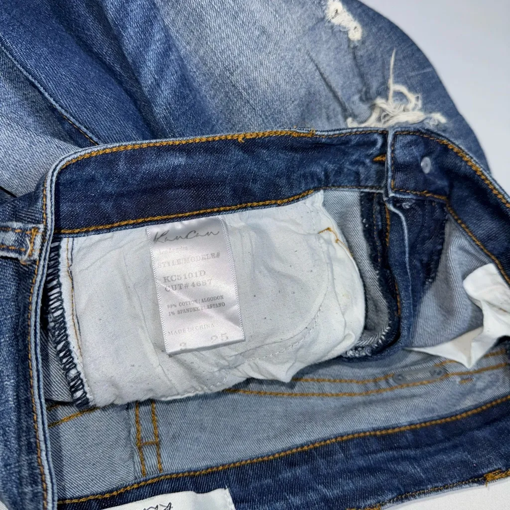 KanCan Fringed Hem Jeans 25 Blue - Image 6