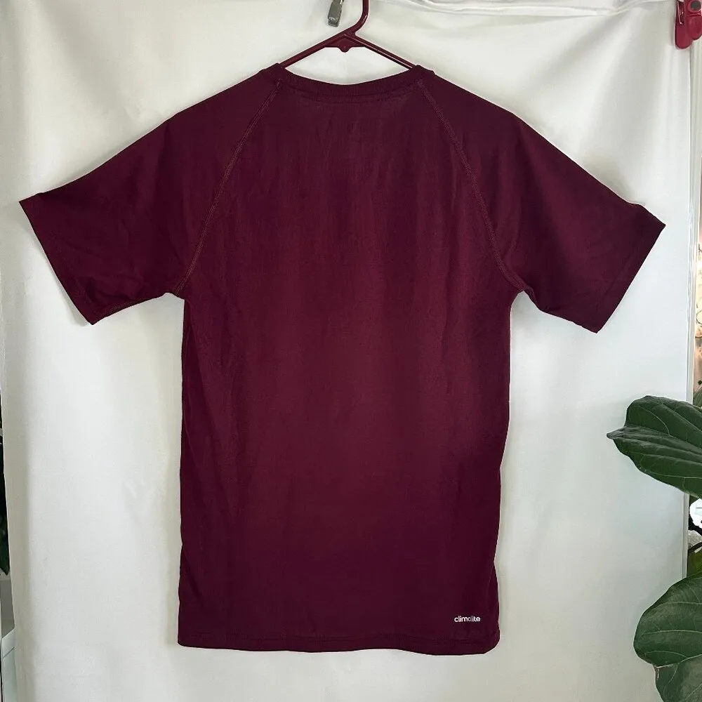Texas A&M Adidas Climalite T-Shirt – Maroon – Small - Image 2