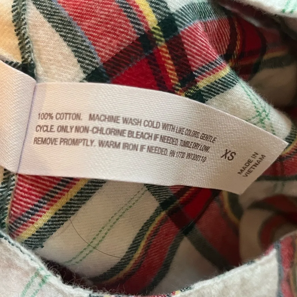 Flannel Button Down Red White Size XS - Image 7