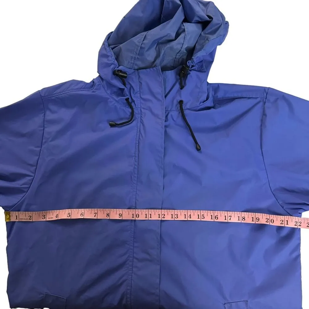 Lands’ End Hooded Mesh Lined Blue Rain Jacket Sz Medium - Image 11