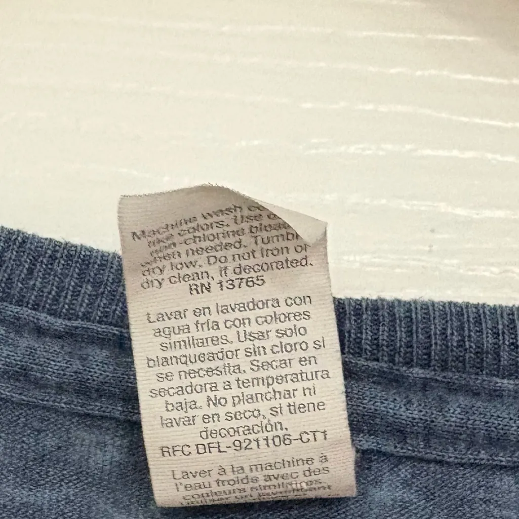 Fruit Of‎ The Loom Soft Spun Navy Burnout USA Tee Size Small - Image 6