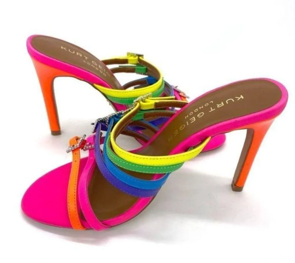 Kurt Geiger Pierra Mule Rainbow Heel Sandals Size 5.5 - Image 8