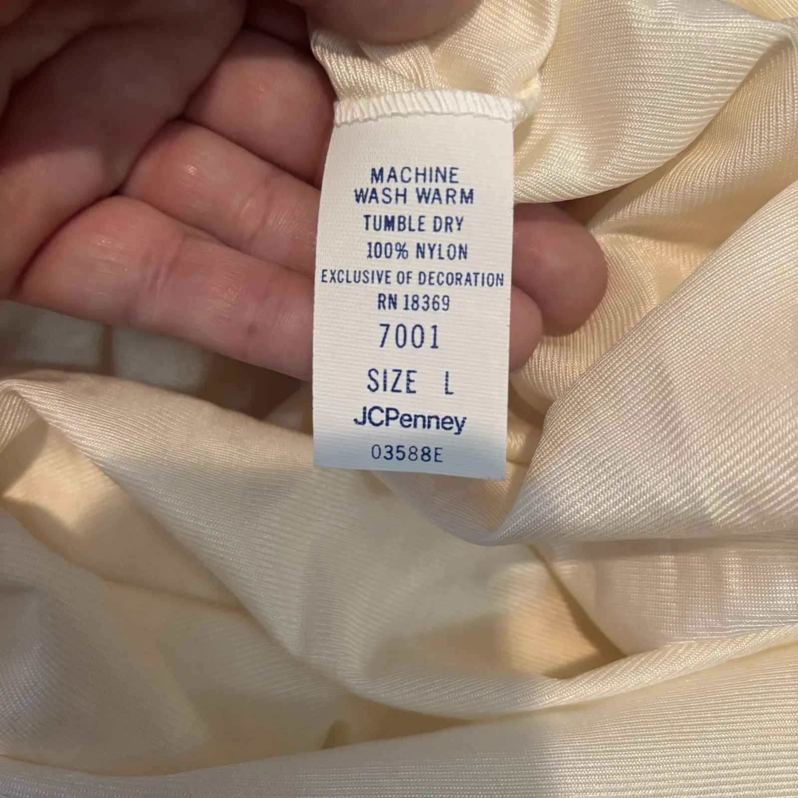 JCPenney Ivory Nylon Lace Nightgown Size Large‎ 7001 Button Front Robe Vintage - Image 7