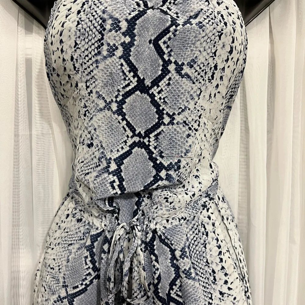 OTTE NY FAUX SNAKESKIN SILK STRAPLESS JUMPSUIT SIZE SMALL. - Image 5