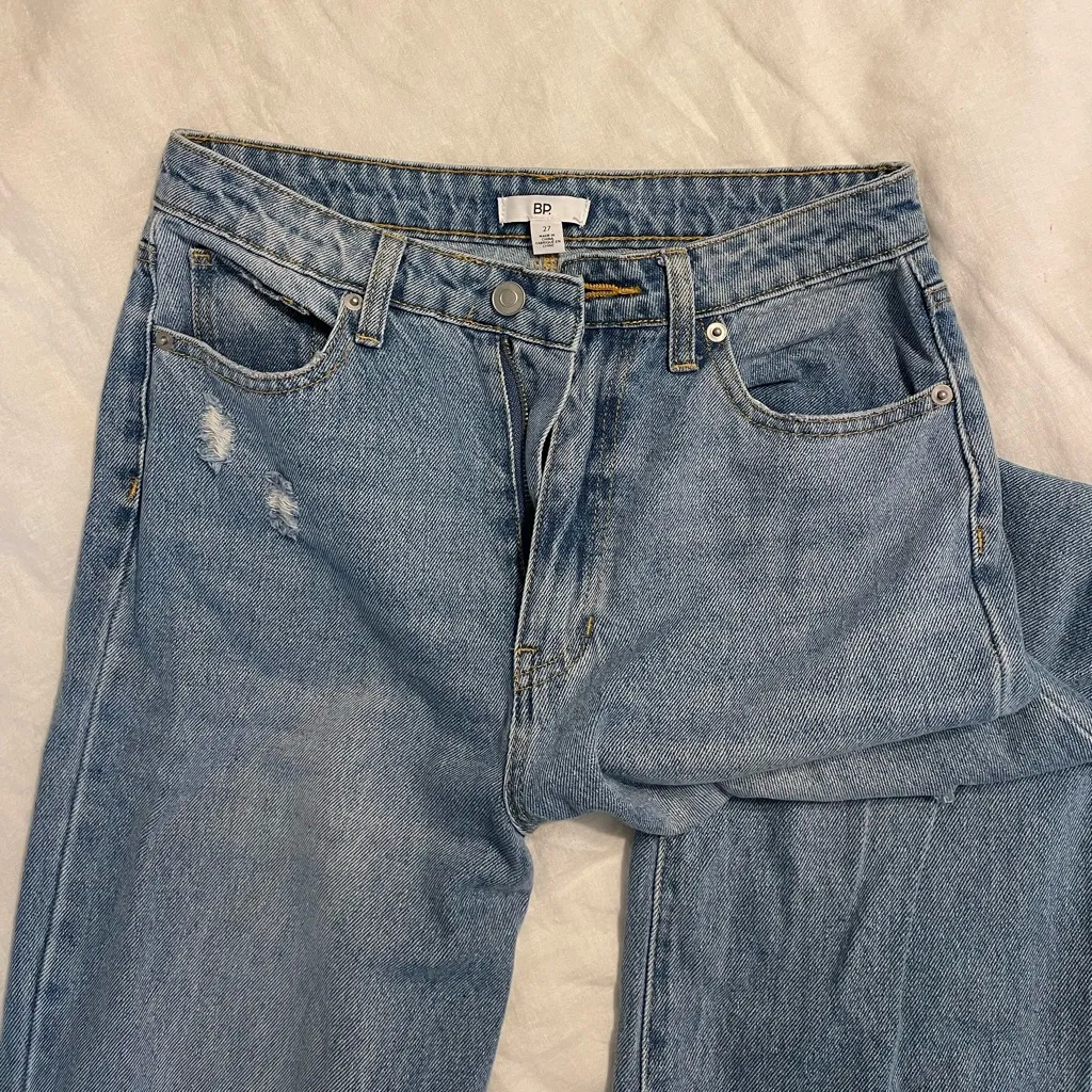 BP Nordstrom Light Blue Distressed Flare Jeans - Image 3