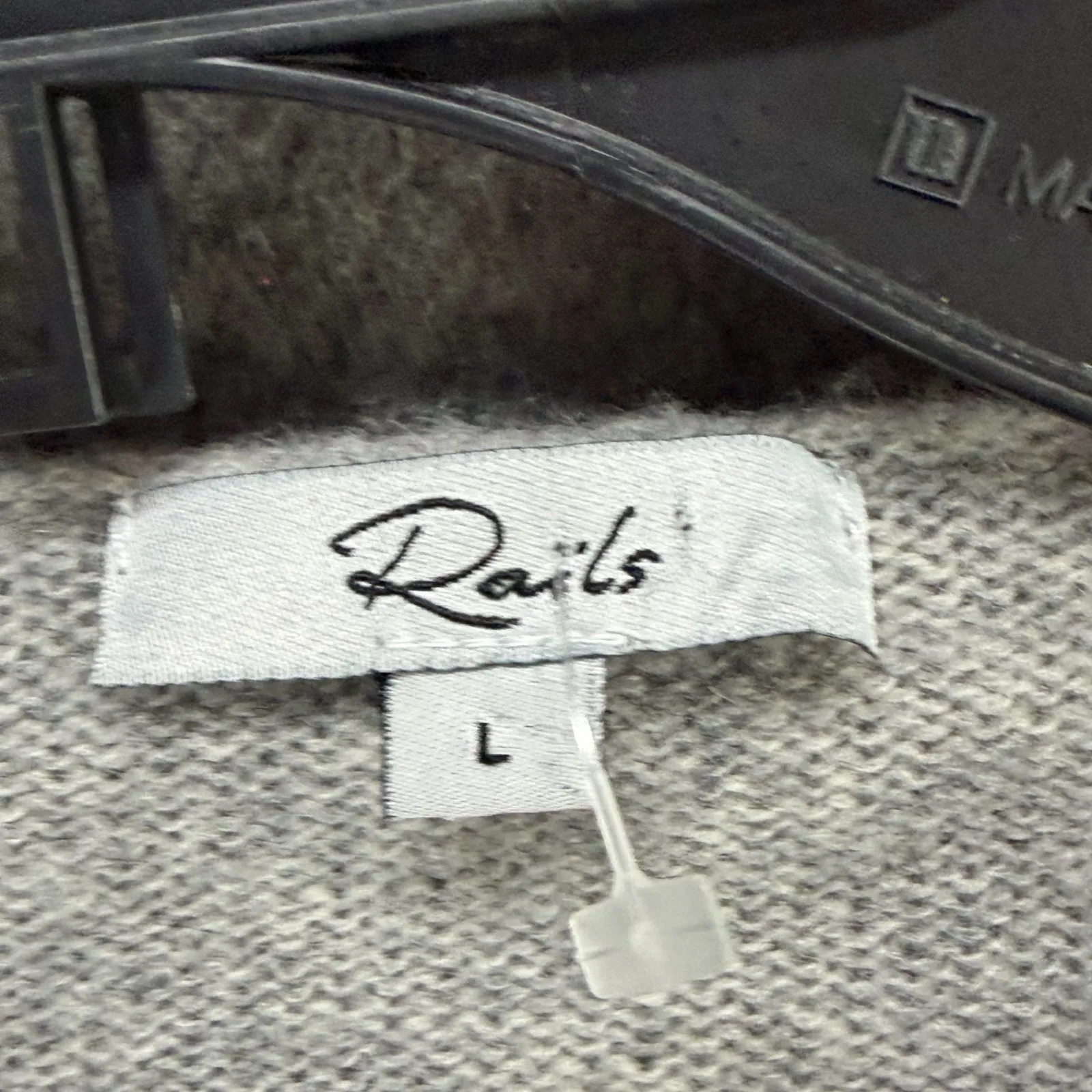 Rails Dakota Hooded Knit Sweater Women L Heather Grey Lace Up Cashmere Cozy Soft - Image 12