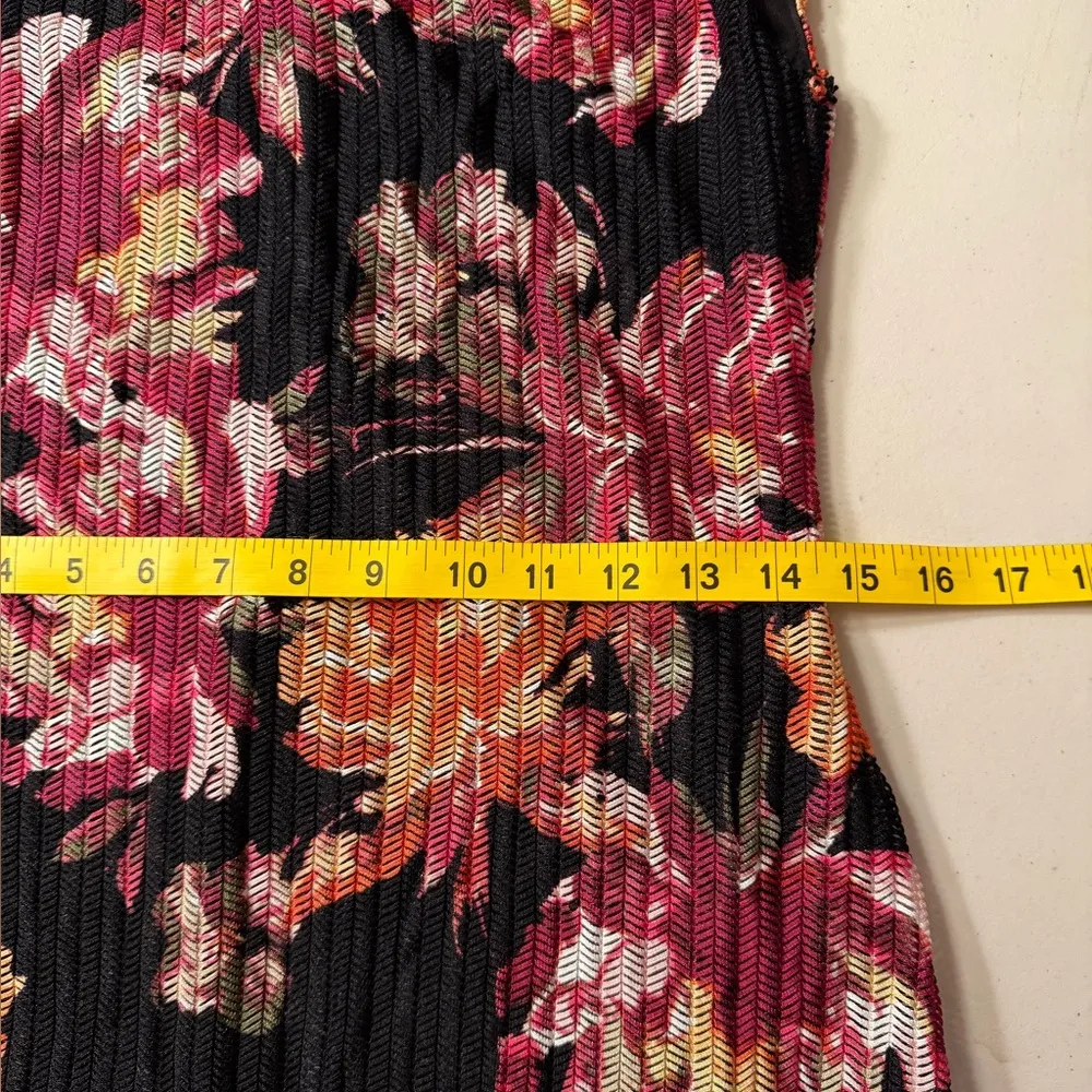 Connected Apparel Black and Red Floral Midi Dress - Image 4