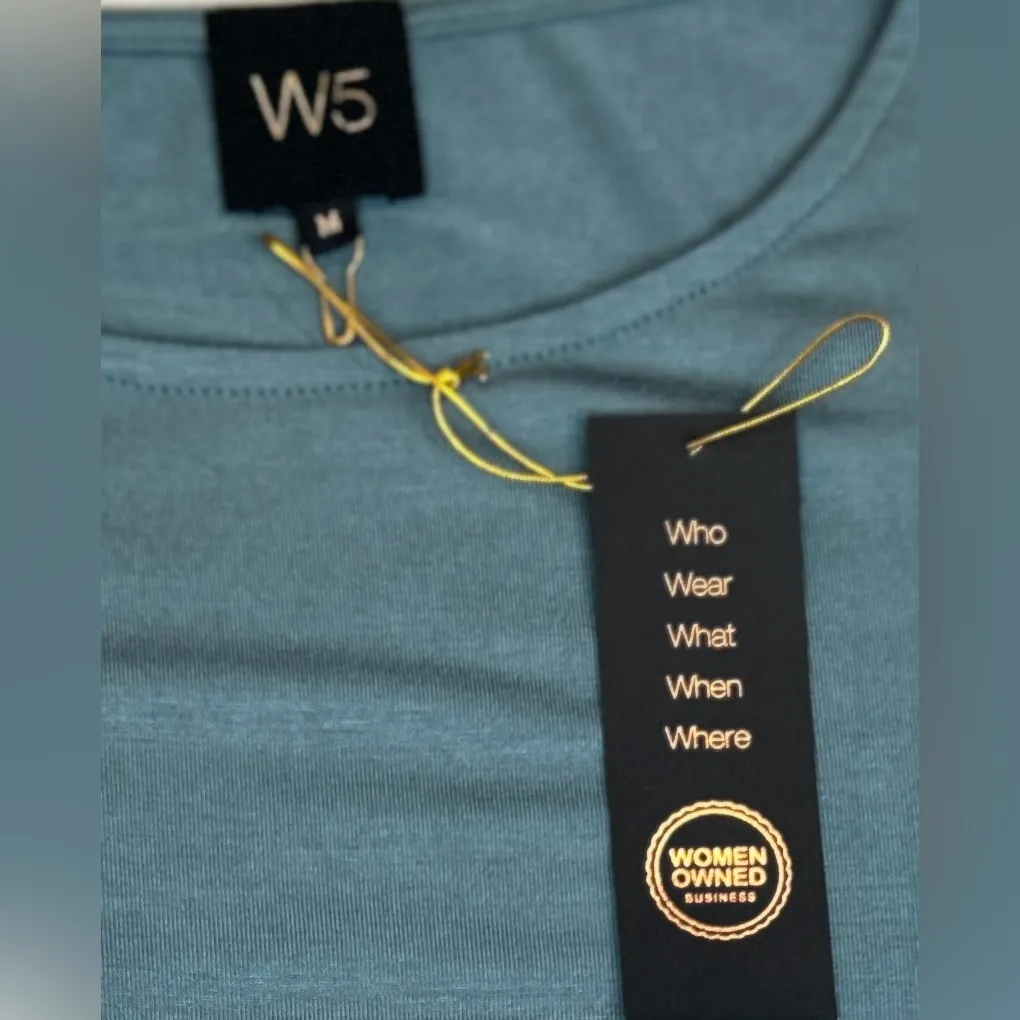 W5 Blue Teal Ruffle Sleeve Blouse Women’s Medium NWT - Image 4