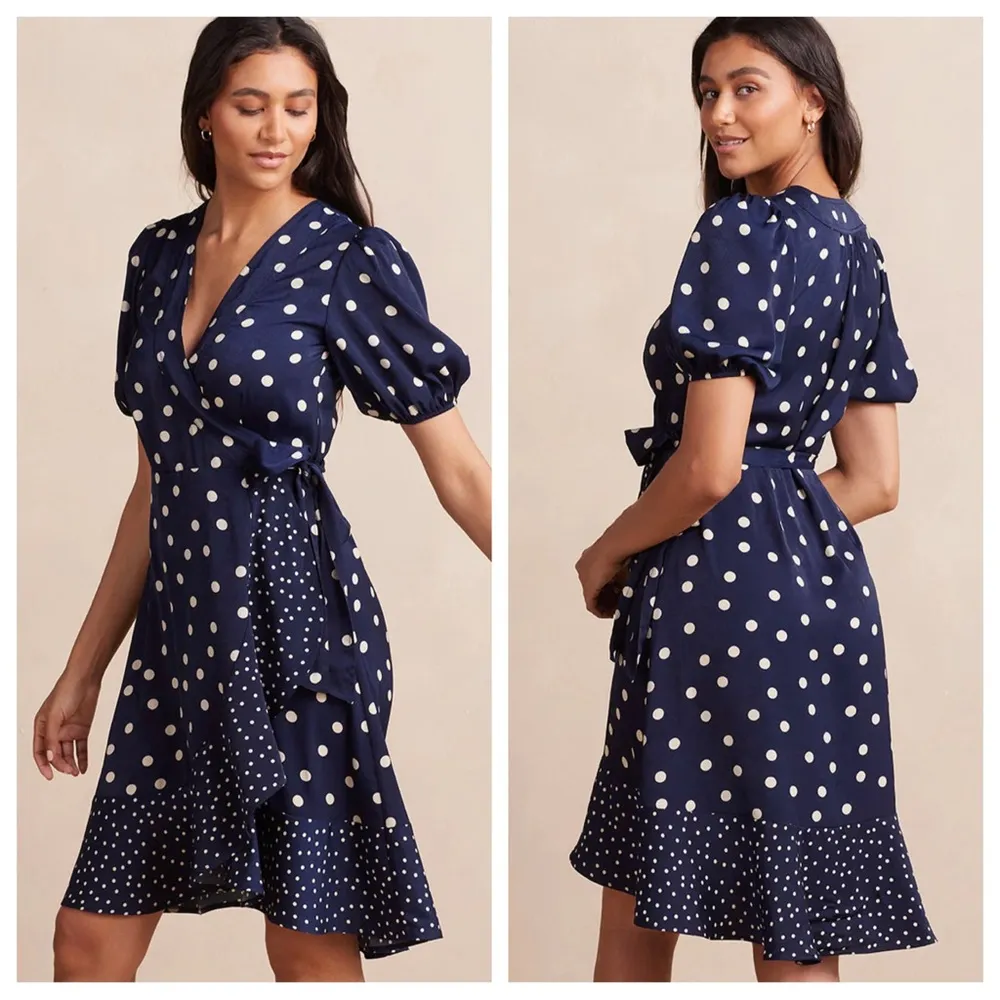 Summersalt The Silky Luxe Puff Sleeve Beach to Brunch Wrap Dress Size 8 - Image 11