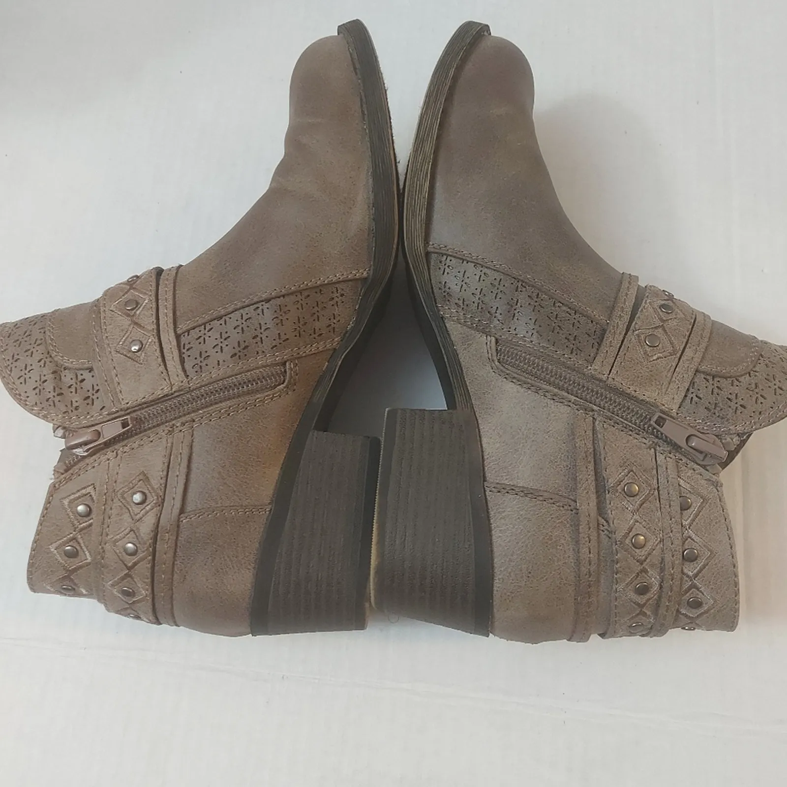 Sugar Thunderome Brown Ankle Boots Shooties 7 Western Casual Costal Cowgirl Boho - Image 5