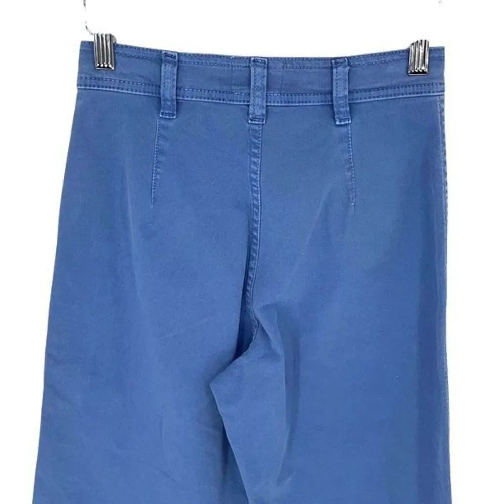 Marine Layer Bridget Slim Wide Leg Crop Pants Cornflower Blue Women size 0 - Image 4