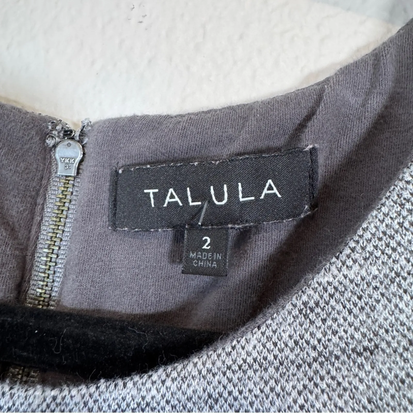 Talula Aritzia Grey Fit & Flare Mini Dress Women 2 Preppy Sleeveless Skater Twee - Image 9