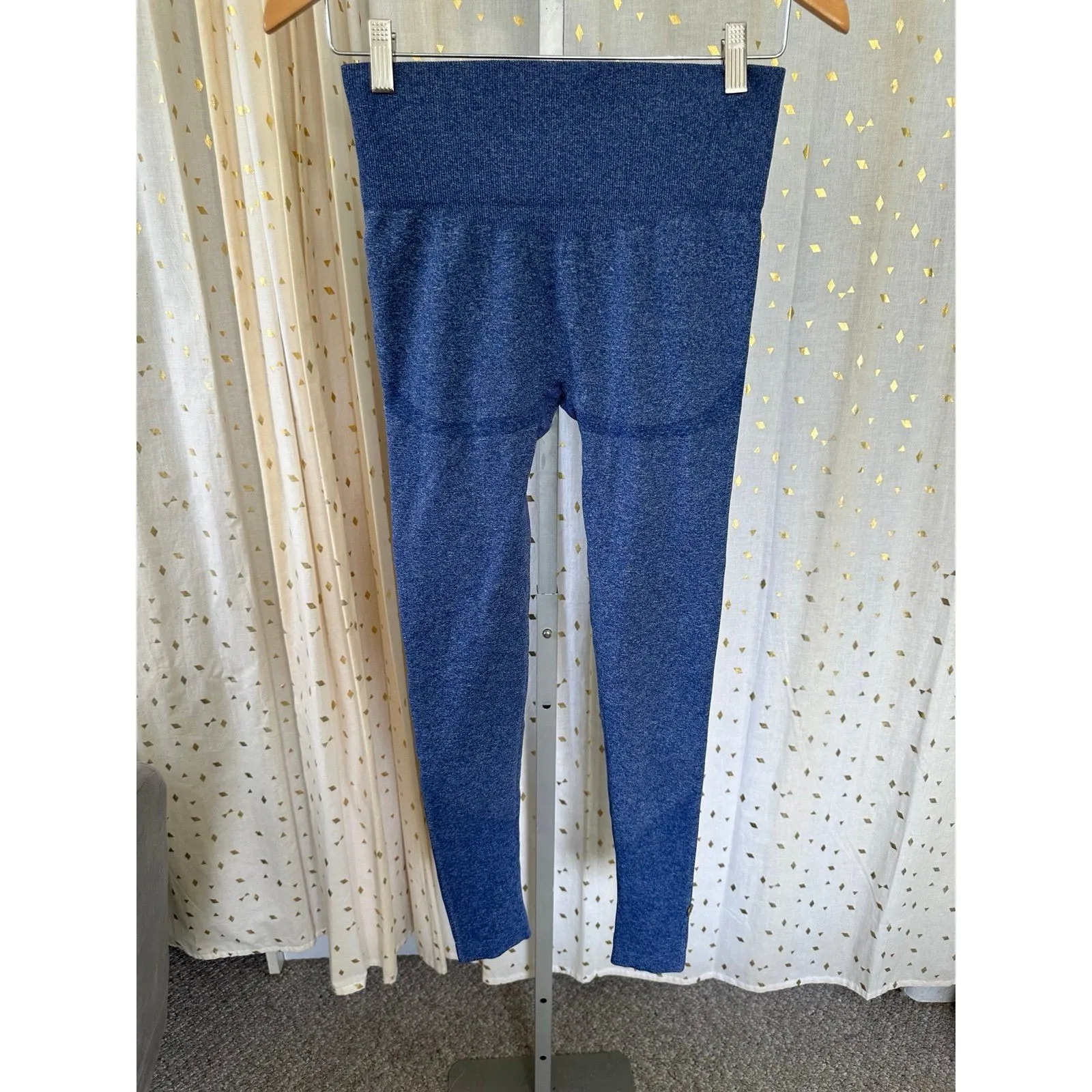 NWOT Love Fitness Essential Racerback Padded Sports Bra Seamless Leggings Set M Blue Size M - Image 8