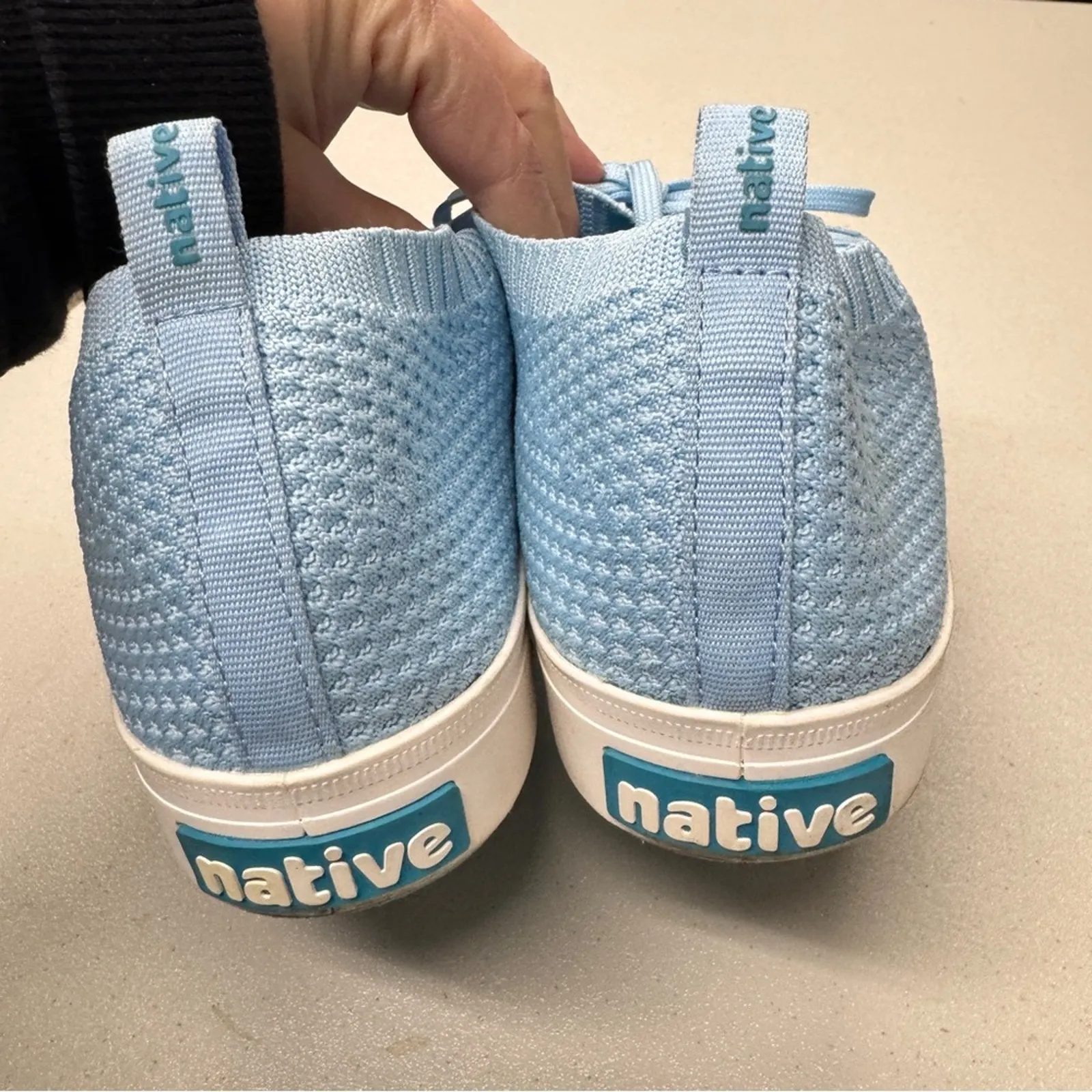 Native Blue Lightknit Lace Up Platform Sneakers Womens 13 Comfort Shoes Casual - Image 8